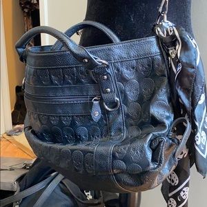 Black Skull Bag with Skull Scarf